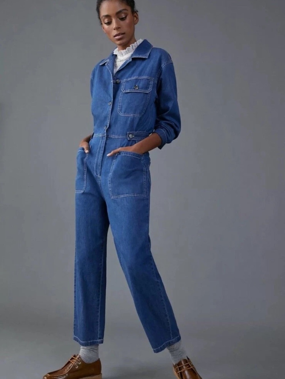 Anthropologie x Mare Mare Aya Denim Utility Jumpsuit